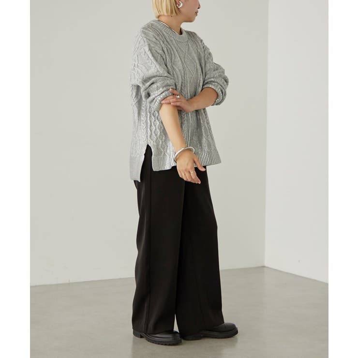 【earthy_】箔プリントニットプルオーバー | PAL GROUP OUTLET | 詳細画像3 