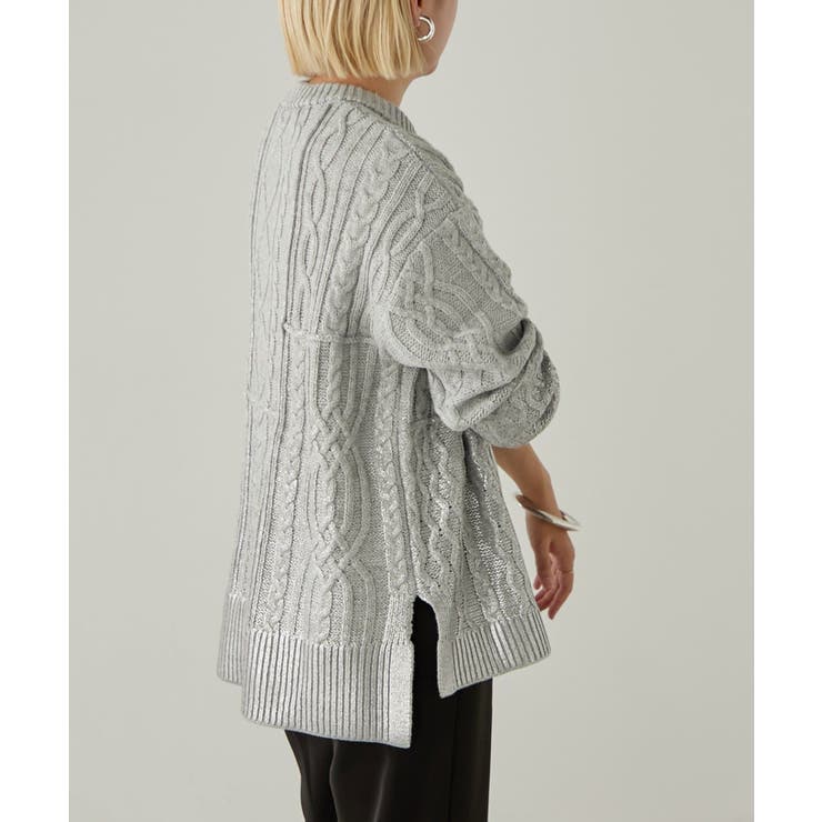 earthy_】箔プリントニットプルオーバー[品番：PALW0005869