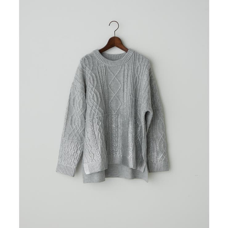 【earthy_】箔プリントニットプルオーバー | PAL GROUP OUTLET | 詳細画像8 
