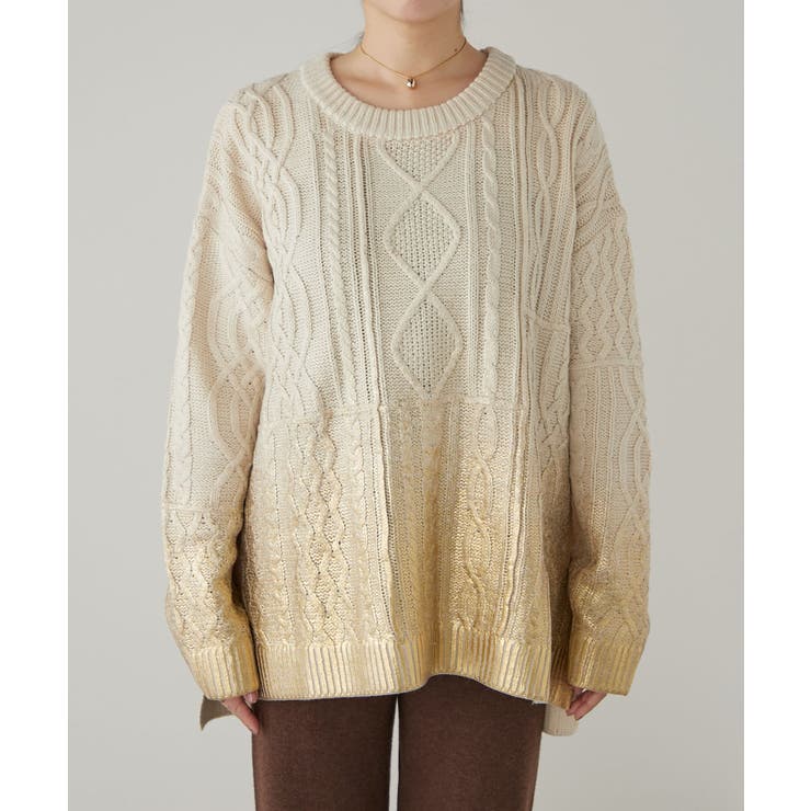 【earthy_】箔プリントニットプルオーバー | PAL GROUP OUTLET | 詳細画像18 