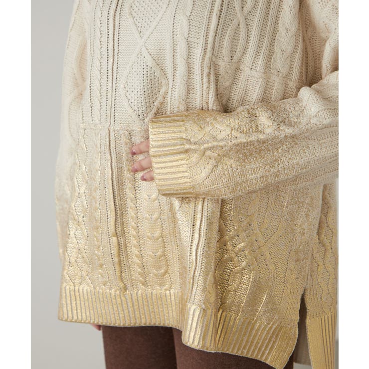 【earthy_】箔プリントニットプルオーバー | PAL GROUP OUTLET | 詳細画像22 