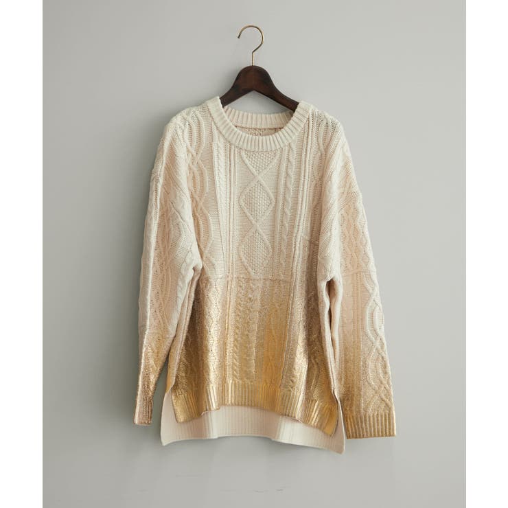 【earthy_】箔プリントニットプルオーバー | PAL GROUP OUTLET | 詳細画像24 