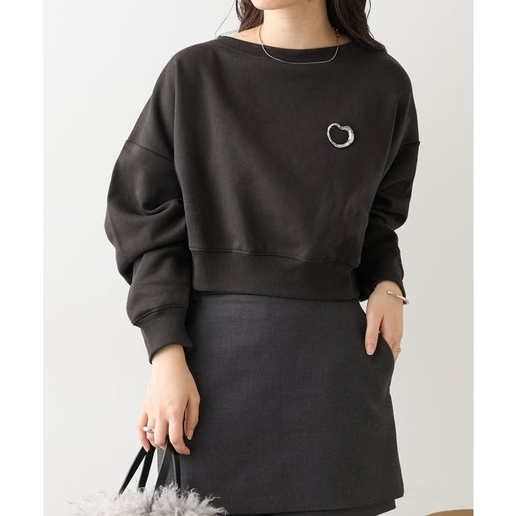 BLK | 【mystic】ブローチ付きスウェット | PAL GROUP OUTLET