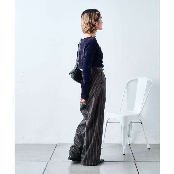 w closet】ウール混ストライプパンツ[品番：PALW0006076]｜PAL