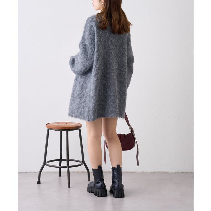 【w closet】MIXシャギービッグニットカーディガン | PAL GROUP OUTLET | 詳細画像13 