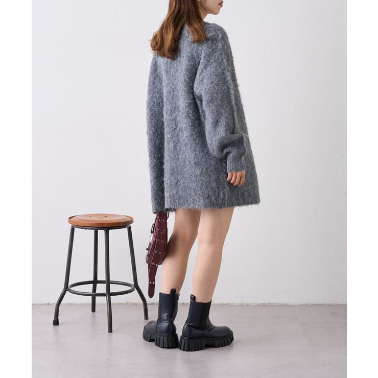 【w closet】MIXシャギービッグニットカーディガン | PAL GROUP OUTLET | 詳細画像14 