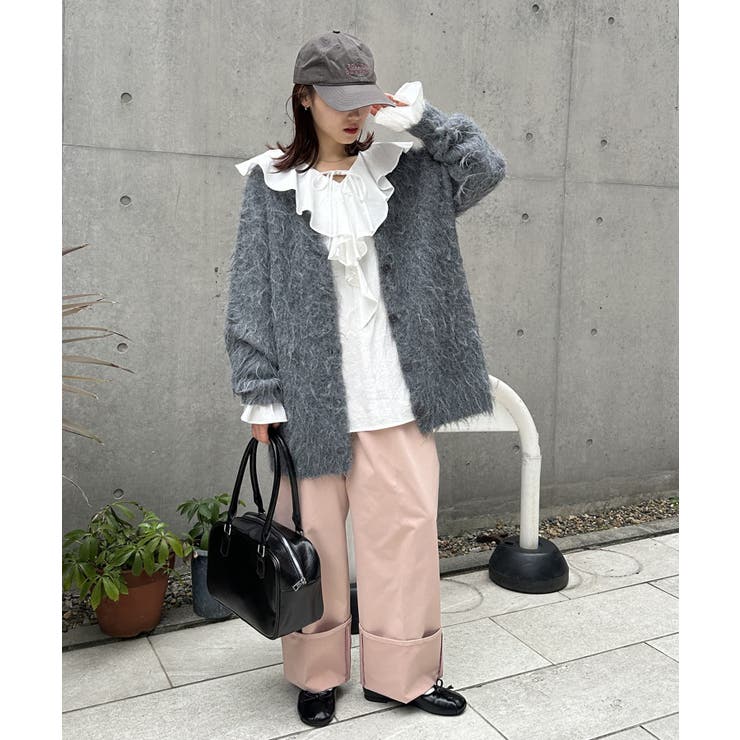 【w closet】MIXシャギービッグニットカーディガン | PAL GROUP OUTLET | 詳細画像7 