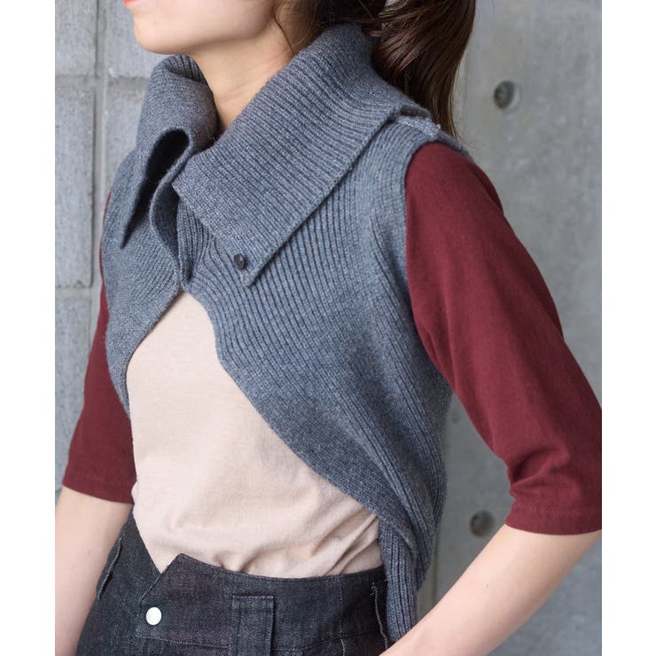 【Pasterip】Lambs wool stole vest | PAL GROUP OUTLET | 詳細画像9 
