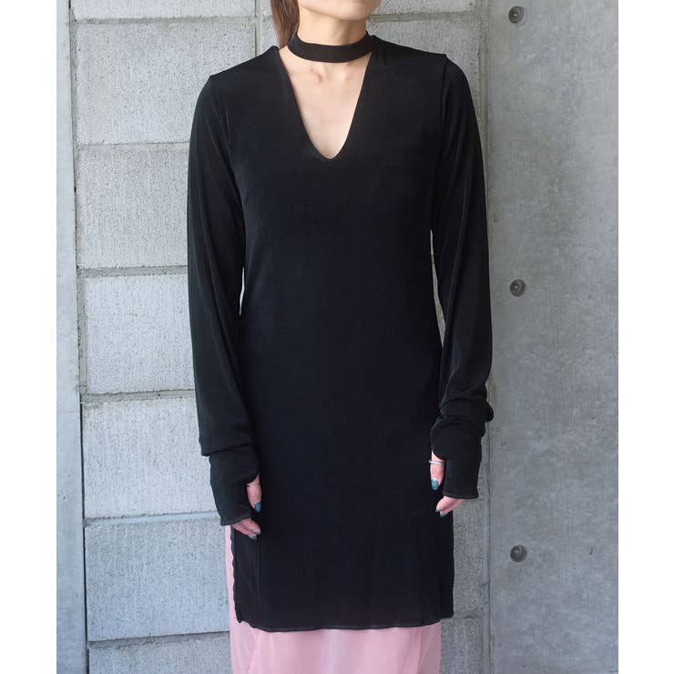 【Pasterip】Sheer rib tie tunic | PAL GROUP OUTLET | 詳細画像1 