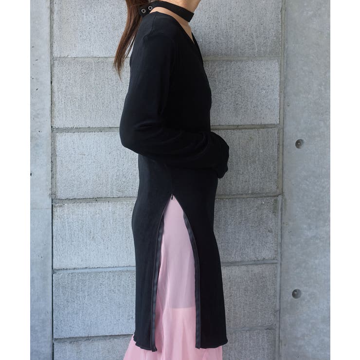 【Pasterip】Sheer rib tie tunic | PAL GROUP OUTLET | 詳細画像2 