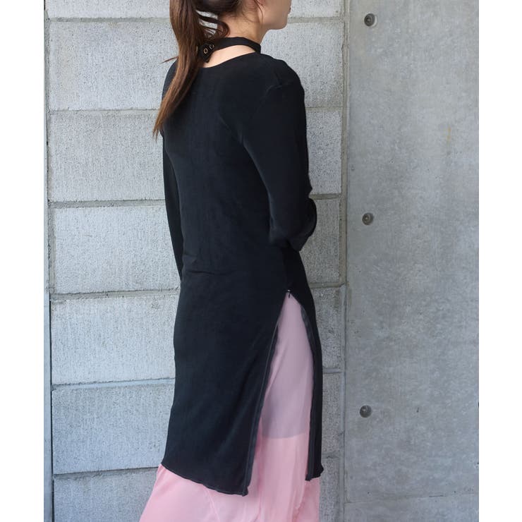 【Pasterip】Sheer rib tie tunic | PAL GROUP OUTLET | 詳細画像3 