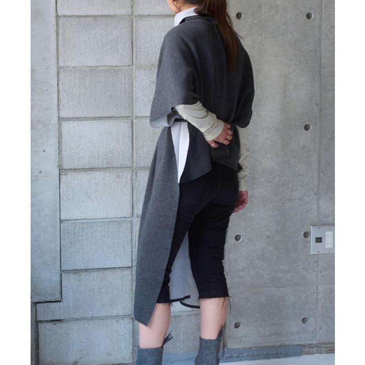 【Pasterip】Double face design poncho | PAL GROUP OUTLET | 詳細画像6 