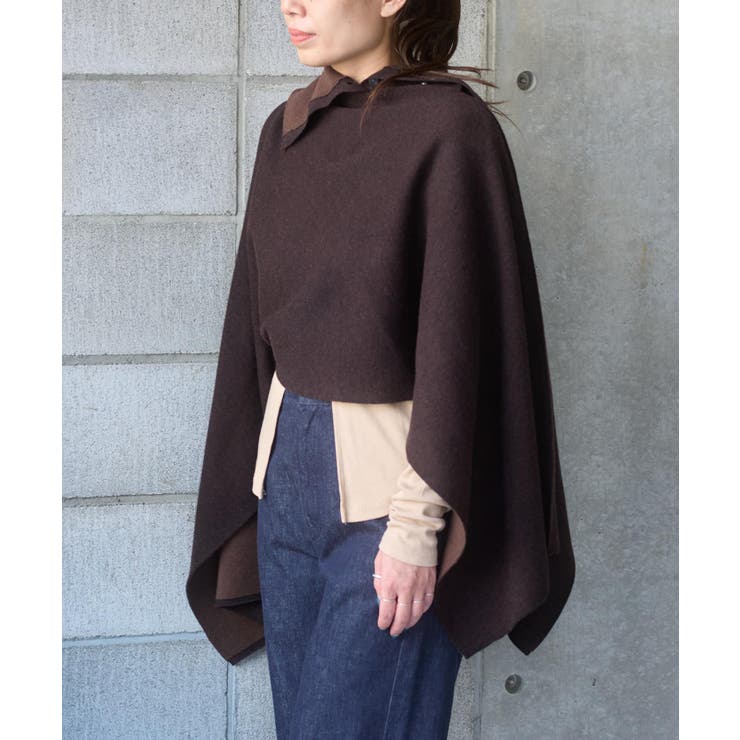 【Pasterip】Double face design poncho | PAL GROUP OUTLET | 詳細画像20 