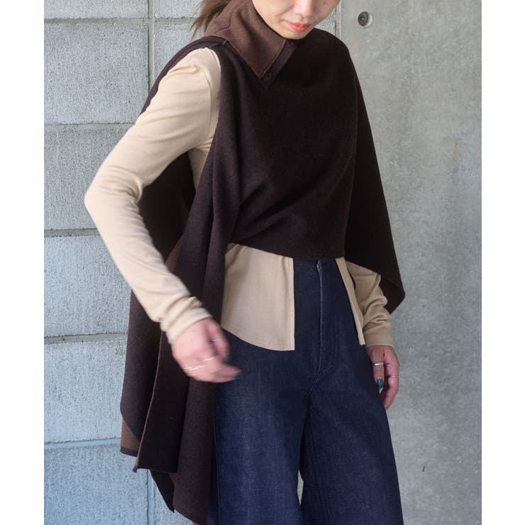 【Pasterip】Double face design poncho | PAL GROUP OUTLET | 詳細画像21 