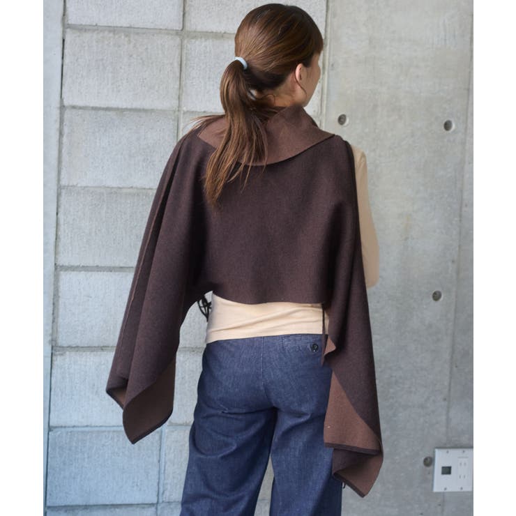 【Pasterip】Double face design poncho | PAL GROUP OUTLET | 詳細画像22 