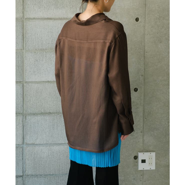 【Pasterip】Acetate KARAMI sheer shirt | PAL GROUP OUTLET | 詳細画像4 