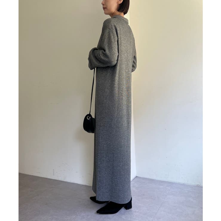 Omekashi】フロントファスナーニットワンピース[品番：PALW0006112