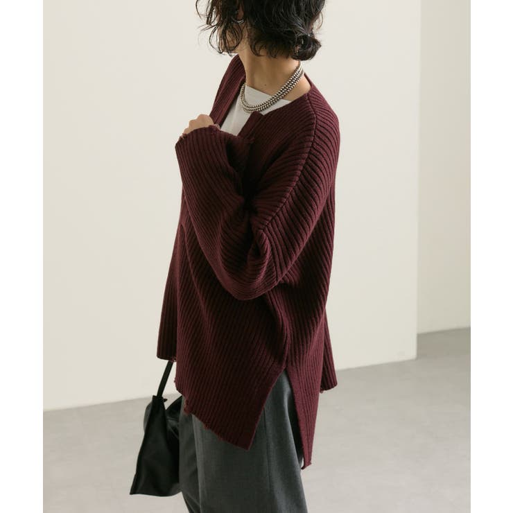PAL GROUP OUTLET - 【ボルドー】【ear PAPILLONNER】ダメージニット【SUM1 STYLE】 ear PAPILLONNER】ダメージニット【SUM1 STYLE】[品番