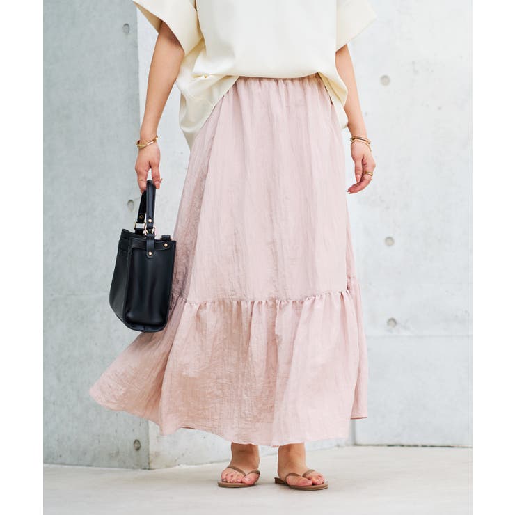 pink | 【un dix cors】ヴィンテージシワ加工スカート | PAL GROUP OUTLET