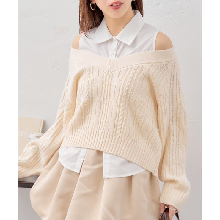 IVO | 【Chico】レイヤードSHデザインニット | PAL GROUP OUTLET