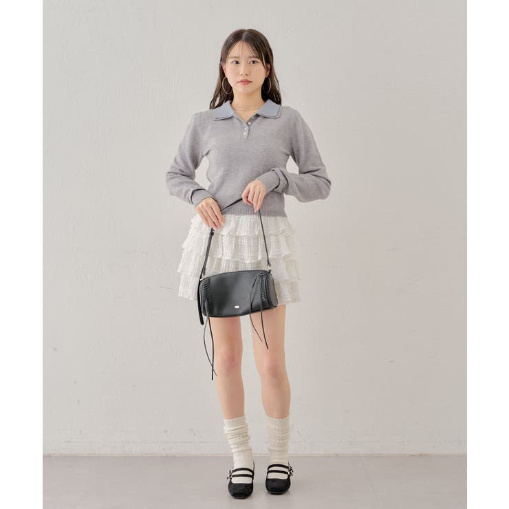 Chico】レイヤード襟付きニットポロ[品番：PALW0006232]｜PAL