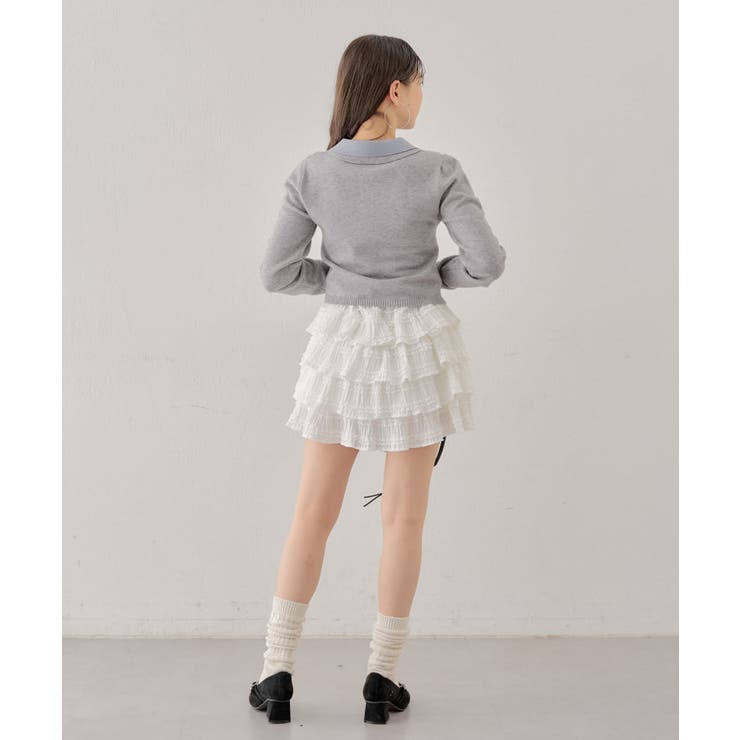 【売り切れ品・新品】CHICO レイヤード襟付きポロニット Chico】レイヤード襟付きニットポロ[品番：PALW0006232]｜PAL