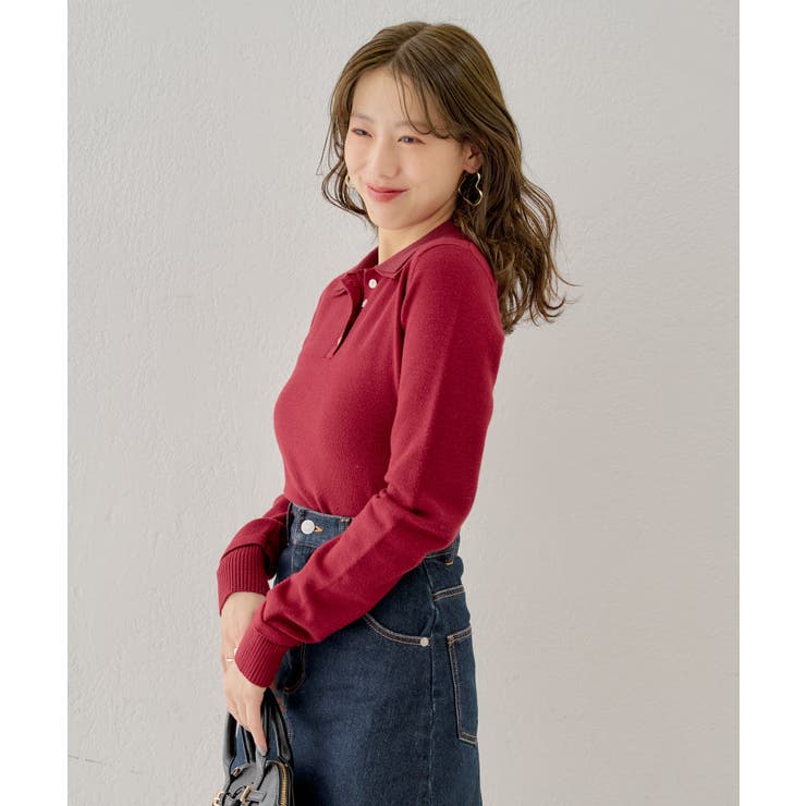 【売り切れ品・新品】CHICO レイヤード襟付きポロニット Chico】レイヤード襟付きニットポロ[品番：PALW0006232]｜PAL