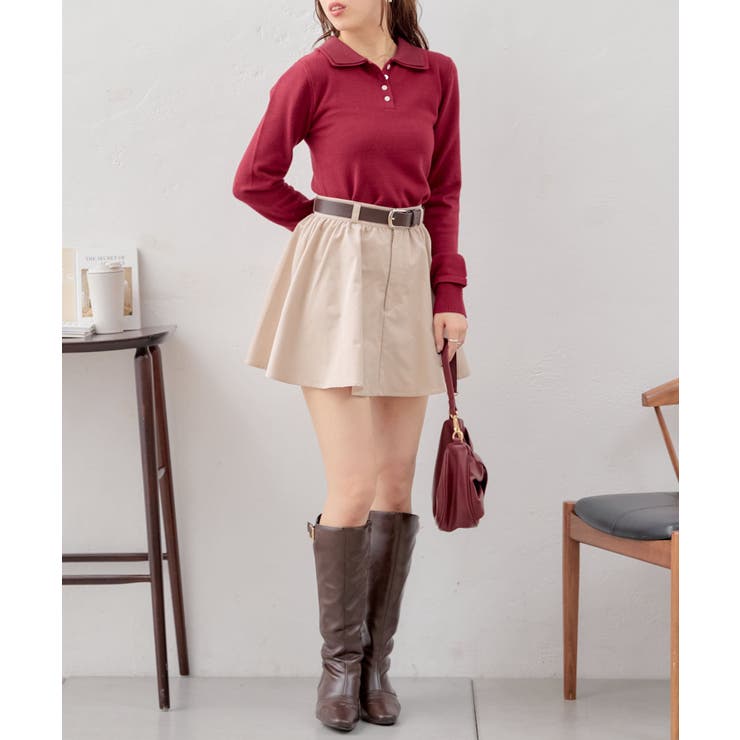 【売り切れ品・新品】CHICO レイヤード襟付きポロニット Chico】レイヤード襟付きニットポロ[品番：PALW0006232]｜PAL