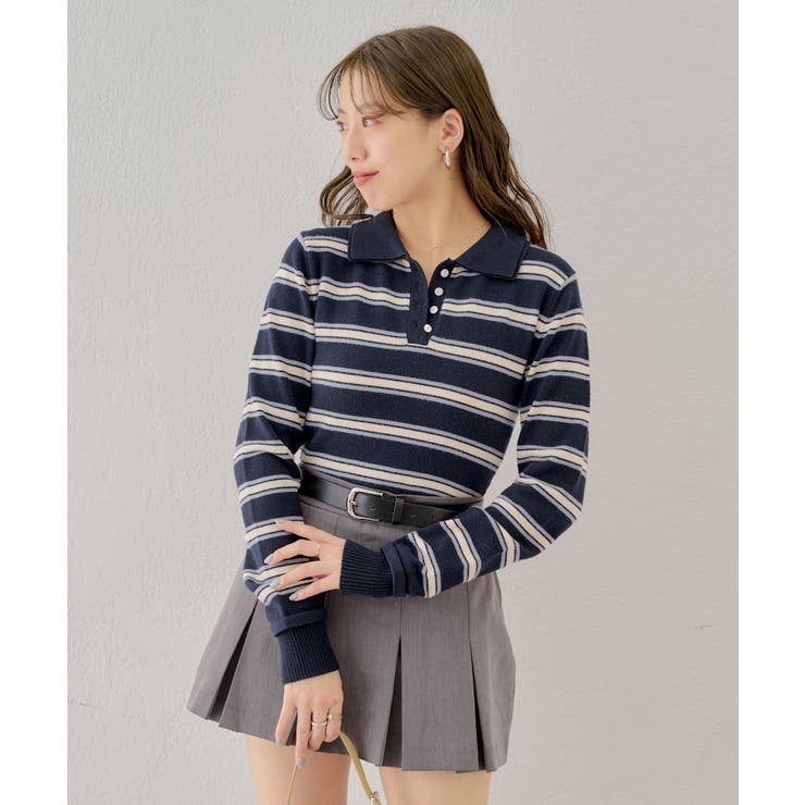 Chico】レイヤード襟付きニットポロ[品番：PALW0006232]｜PAL