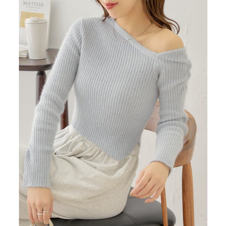 GBLE | 【Chico】ワンショルデザインアンゴラニット | PAL GROUP OUTLET