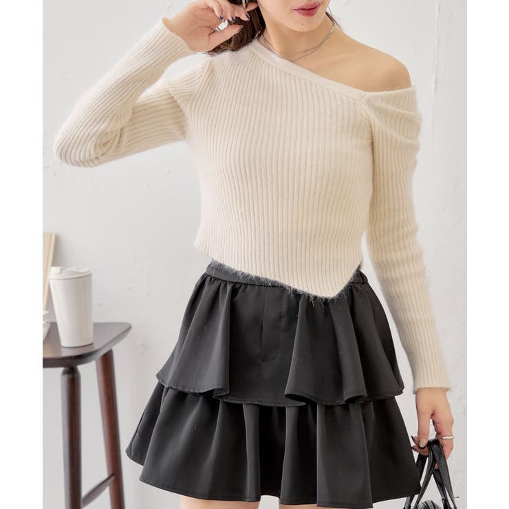 【Chico】ワンショルデザインアンゴラニット | PAL GROUP OUTLET | 詳細画像1 