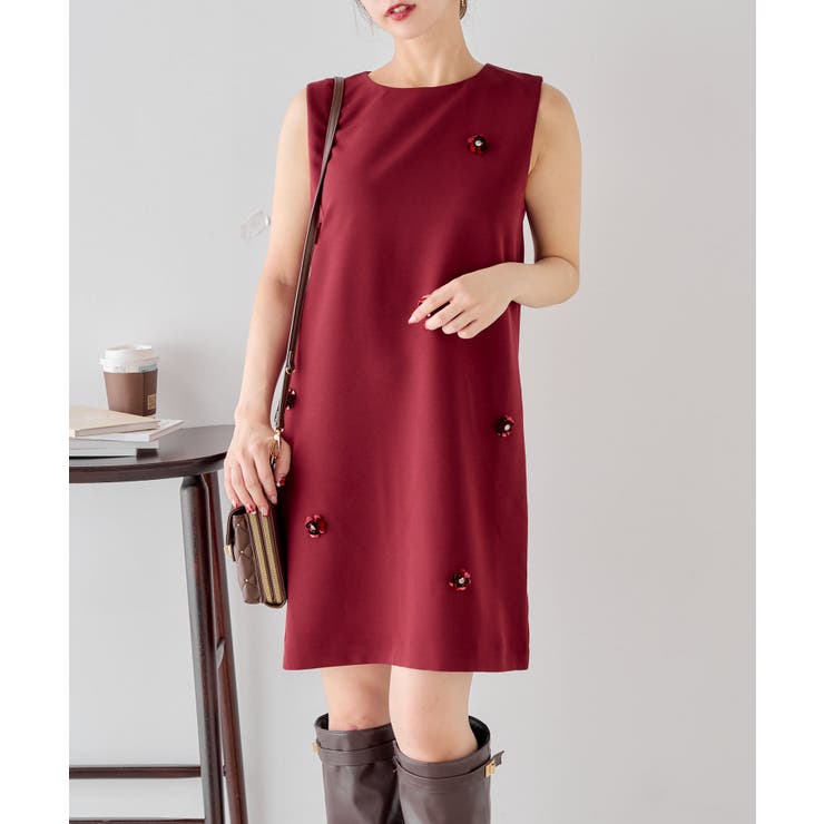 RED | 【Chico】ビジュー衿付きミニP | PAL GROUP OUTLET