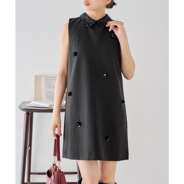 BK | 【Chico】ビジュー衿付きミニP | PAL GROUP OUTLET