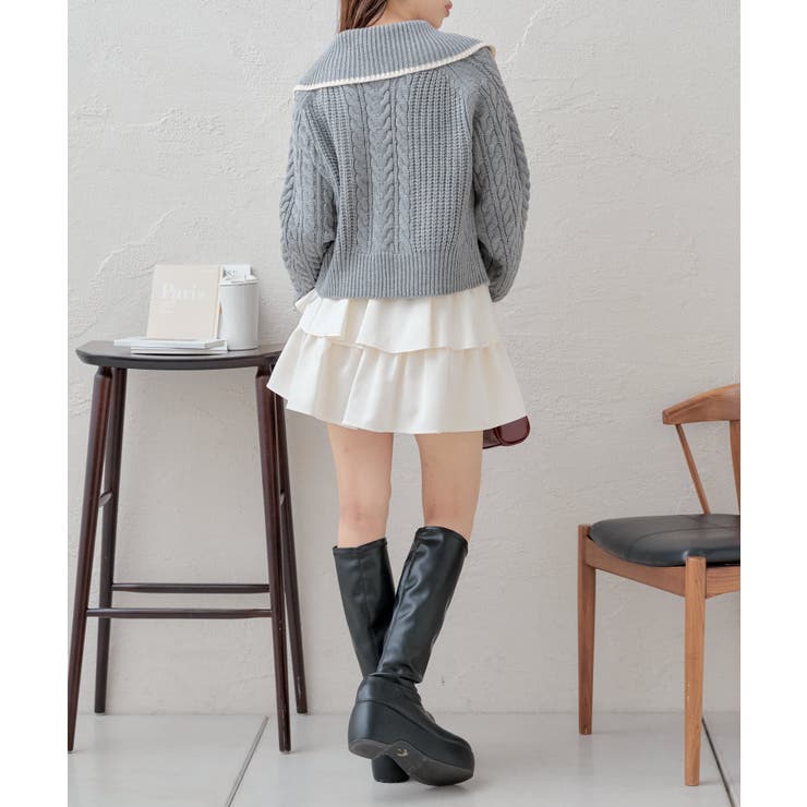 Chico】WZIPケーブル襟ルーズニット[品番：PALW0006229]｜PAL GROUP