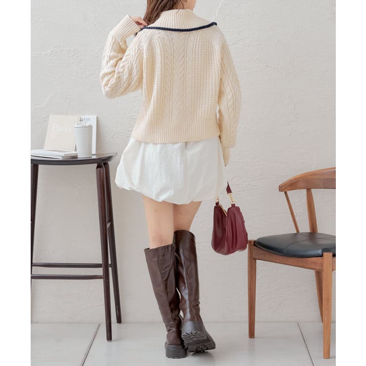 Chico】WZIPケーブル襟ルーズニット[品番：PALW0006229]｜PAL GROUP