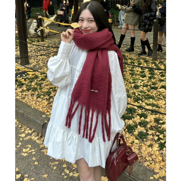 ［いちごのチョコさん専用］ベルギーリネンフリンジストール いちごのチョコさん専用］ベルギーリネンフリンジストール