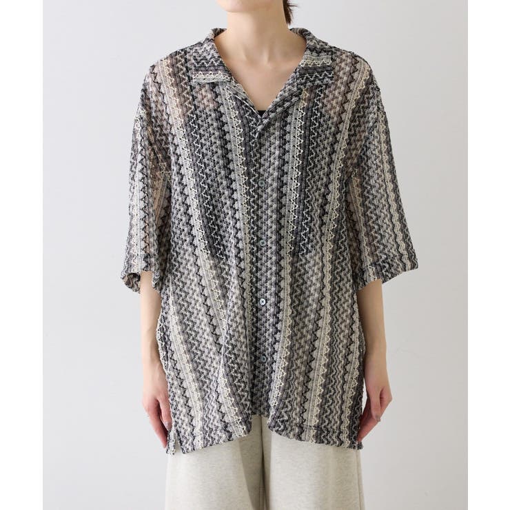 【CIAOPANIC TYPY】レースシアーストライプ柄ルーズシャツ | PAL GROUP OUTLET | 詳細画像49 