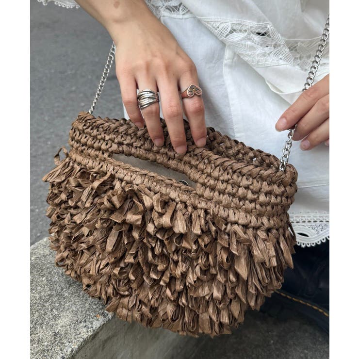 BROWN | 【CIAOPANIC TYPY】【Aguni】ペーパーフリンジBAG | PAL GROUP OUTLET