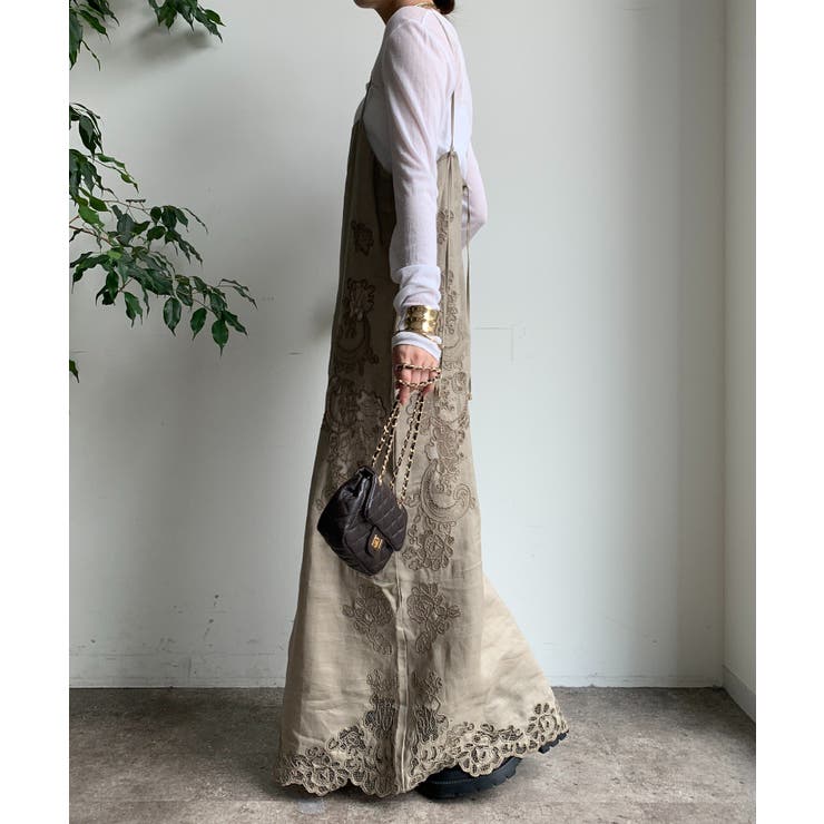 DouDou】刺繍レースリネンワンピース[品番：PALW0006282]｜PAL