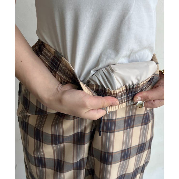 【DouDou】シアーチェックワイドパンツ | PAL GROUP OUTLET | 詳細画像14 