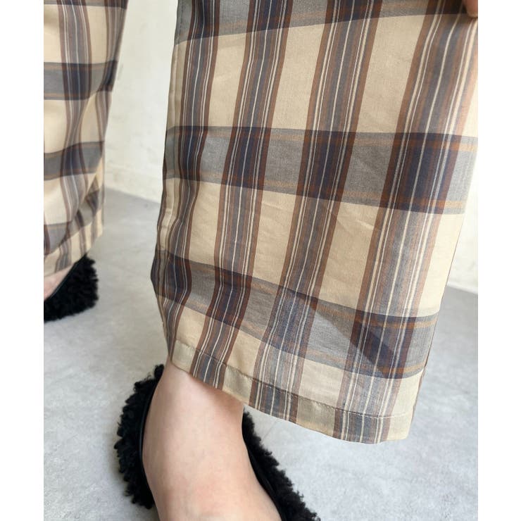 【DouDou】シアーチェックワイドパンツ | PAL GROUP OUTLET | 詳細画像18 