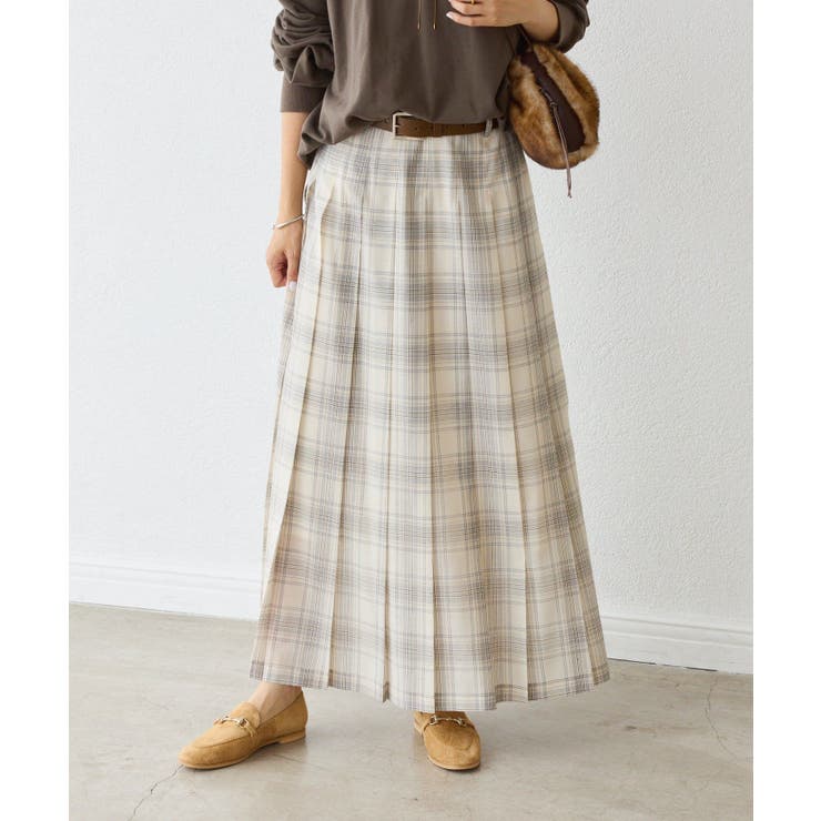 OFF | 【RIVE DROITE】シアーチェックプリーツSK | PAL GROUP OUTLET