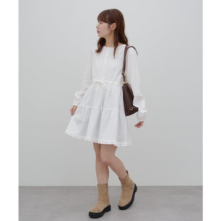 レース付きティアードミニOP レース付きティアードミニワンピース｜evelyn（エブリン）公式通販サイト