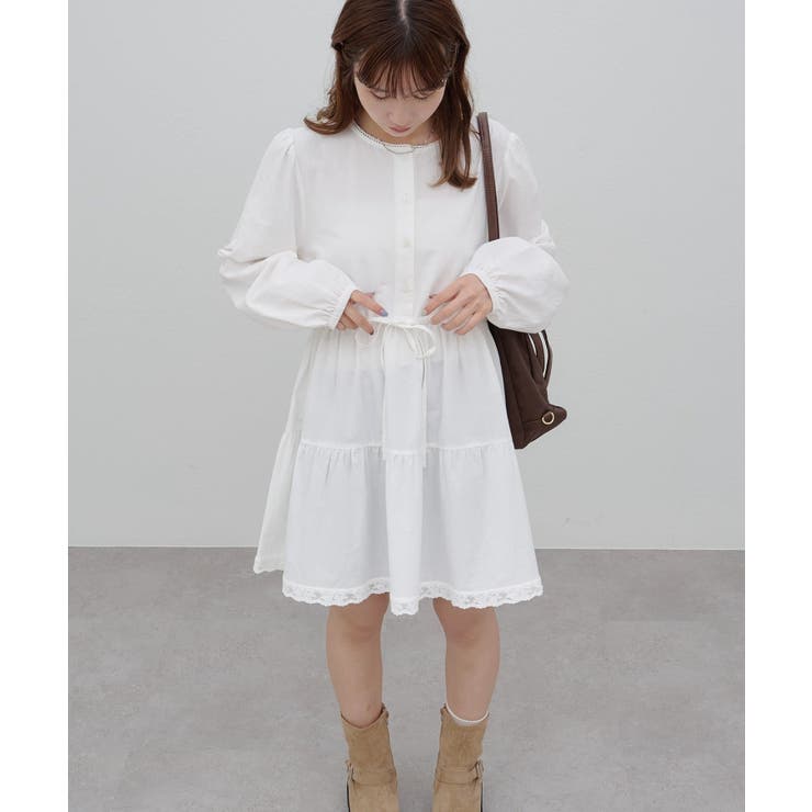 Discoat】【umm】裾レースティアードミニワンピース[品番：PALW0006328