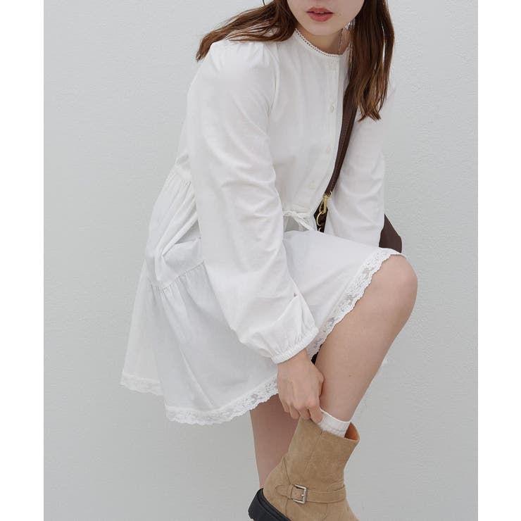 Discoat】【umm】裾レースティアードミニワンピース[品番：PALW0006328