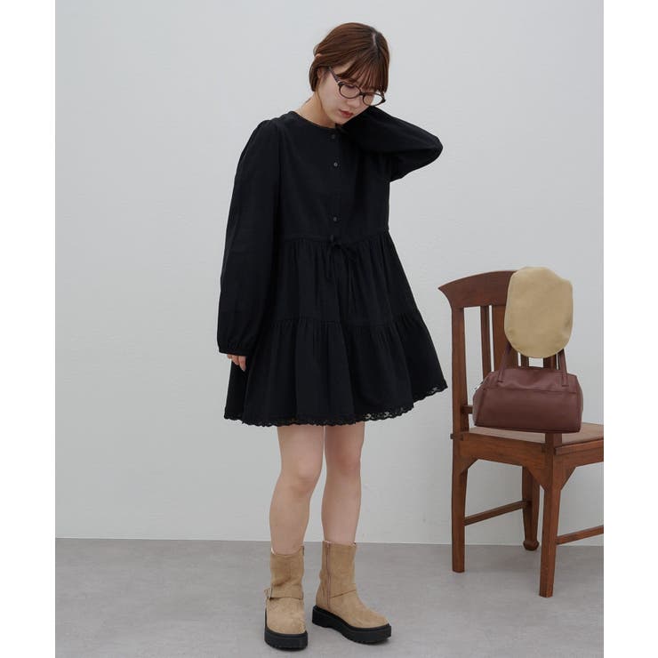 Discoat】【umm】裾レースティアードミニワンピース[品番：PALW0006328