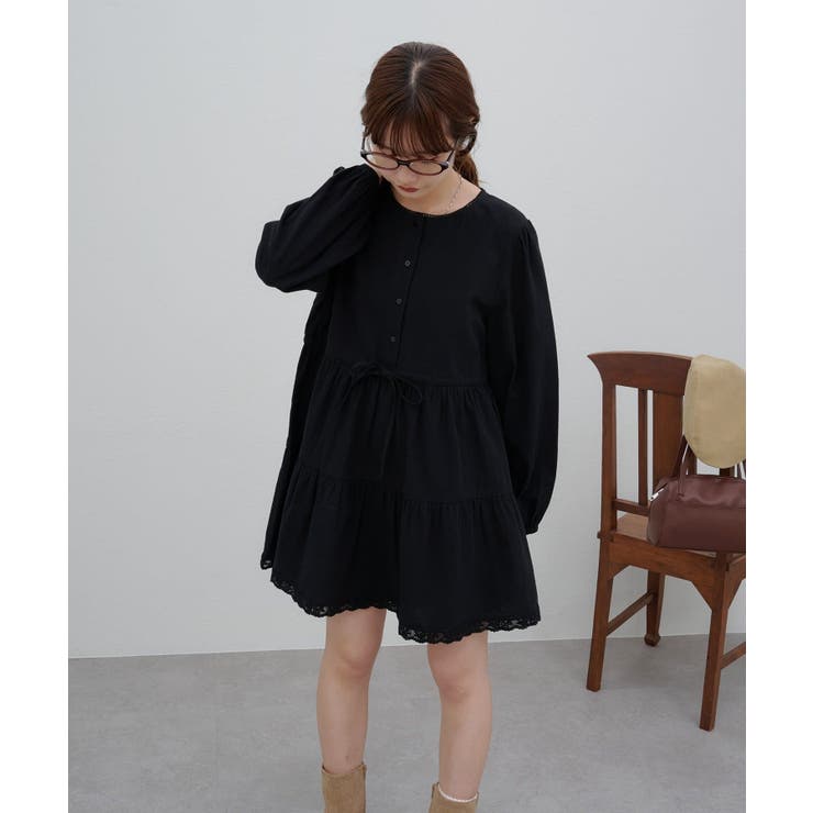 Discoat】【umm】裾レースティアードミニワンピース[品番：PALW0006328