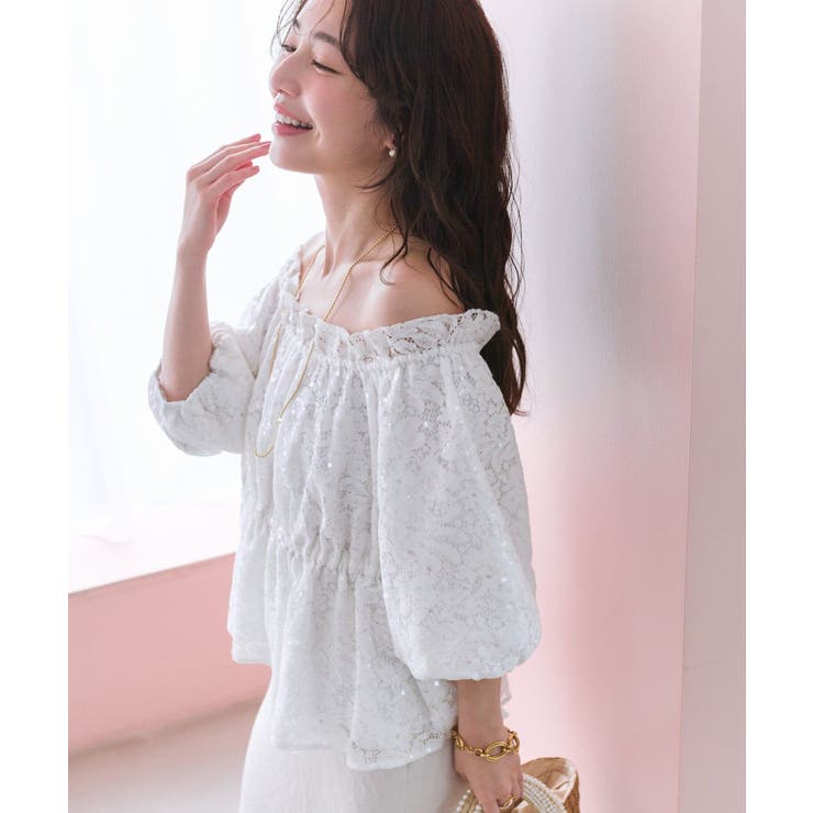 【La boutique BonBon】スパンコールレースオフショルBL | PAL GROUP OUTLET | 詳細画像15 