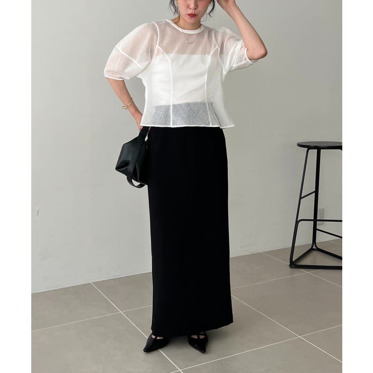 【CAPRICIEUX LE'MAGE】メッシュパフフレアTOPS | PAL GROUP OUTLET | 詳細画像4 