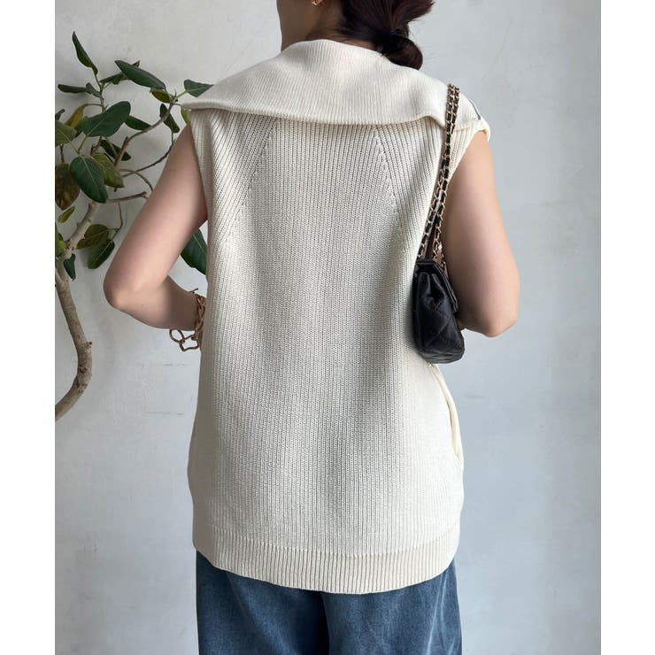 DouDou】W 畦編みジップニットベスト[品番：PALW0006390]｜PAL GROUP